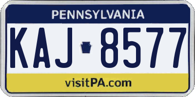 PA license plate KAJ8577