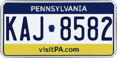 PA license plate KAJ8582