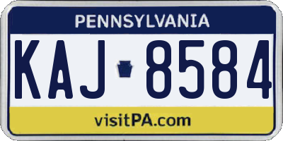 PA license plate KAJ8584