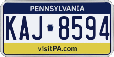 PA license plate KAJ8594
