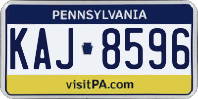 PA license plate KAJ8596
