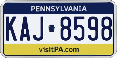 PA license plate KAJ8598