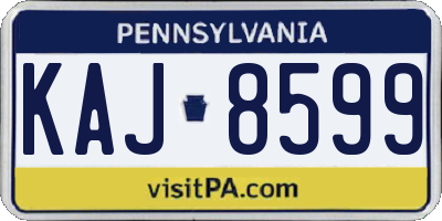 PA license plate KAJ8599