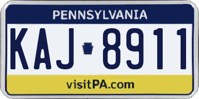 PA license plate KAJ8911