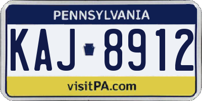 PA license plate KAJ8912