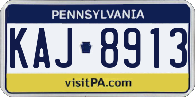 PA license plate KAJ8913