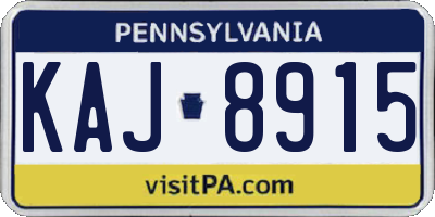 PA license plate KAJ8915