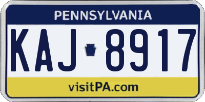 PA license plate KAJ8917