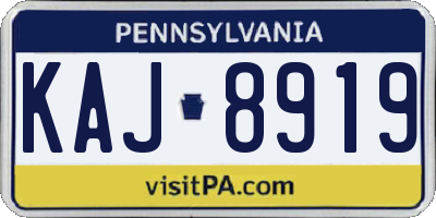 PA license plate KAJ8919