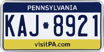PA license plate KAJ8921