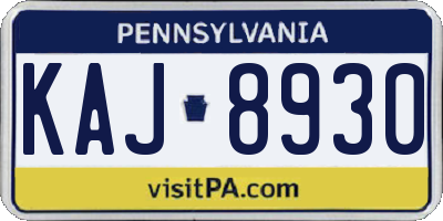 PA license plate KAJ8930