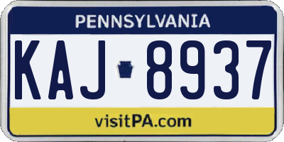PA license plate KAJ8937