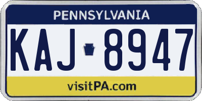 PA license plate KAJ8947
