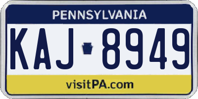 PA license plate KAJ8949