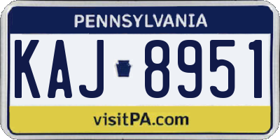 PA license plate KAJ8951