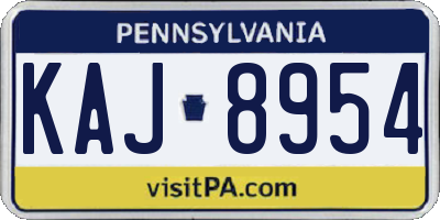 PA license plate KAJ8954