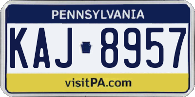 PA license plate KAJ8957