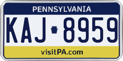 PA license plate KAJ8959