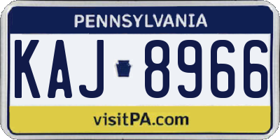 PA license plate KAJ8966