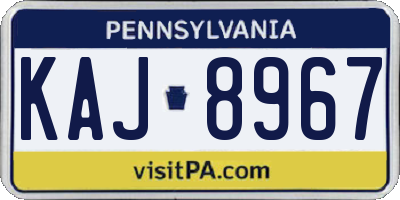 PA license plate KAJ8967