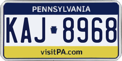 PA license plate KAJ8968