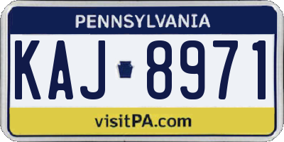 PA license plate KAJ8971