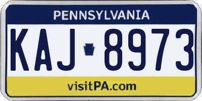 PA license plate KAJ8973