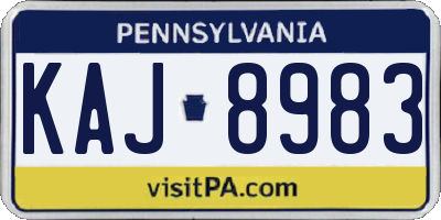 PA license plate KAJ8983