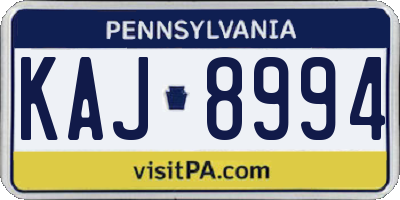 PA license plate KAJ8994