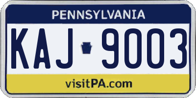 PA license plate KAJ9003
