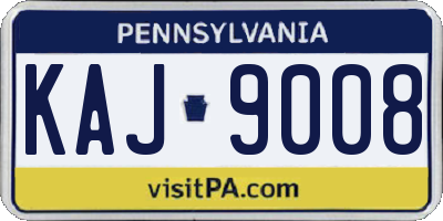 PA license plate KAJ9008