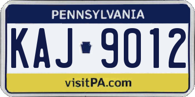 PA license plate KAJ9012