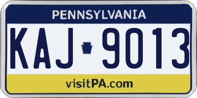 PA license plate KAJ9013