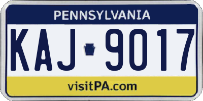 PA license plate KAJ9017