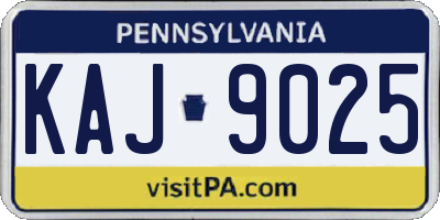 PA license plate KAJ9025