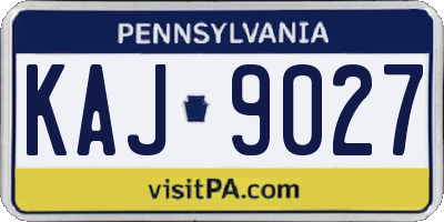 PA license plate KAJ9027