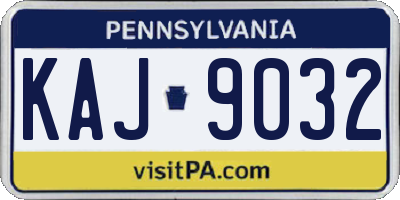PA license plate KAJ9032