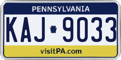 PA license plate KAJ9033