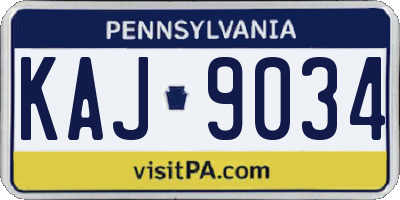 PA license plate KAJ9034