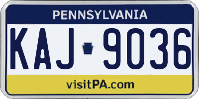 PA license plate KAJ9036