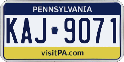 PA license plate KAJ9071