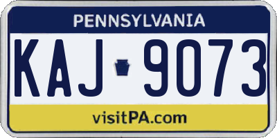 PA license plate KAJ9073