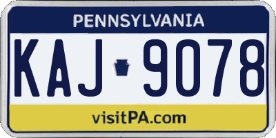 PA license plate KAJ9078