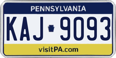 PA license plate KAJ9093