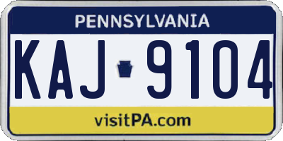 PA license plate KAJ9104