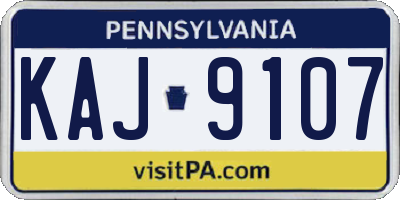 PA license plate KAJ9107