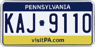 PA license plate KAJ9110