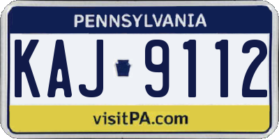 PA license plate KAJ9112