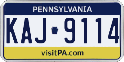 PA license plate KAJ9114