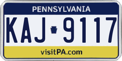 PA license plate KAJ9117